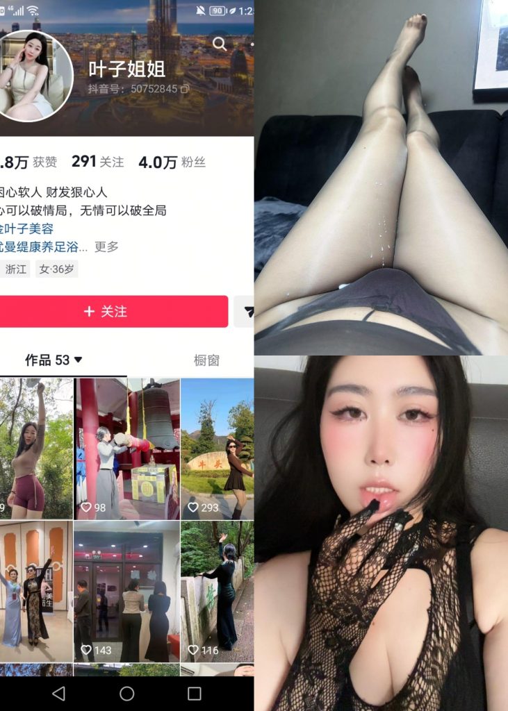 图片[1]-【抖音反差】叶子姐姐-蟒纹渔网袜[12P2V]-喵咪社