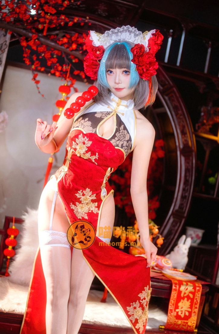 Money冷冷 – 柴郡新年旗袍 [61P-470MB]-喵咪社